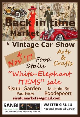 Back in time market with vintage car show